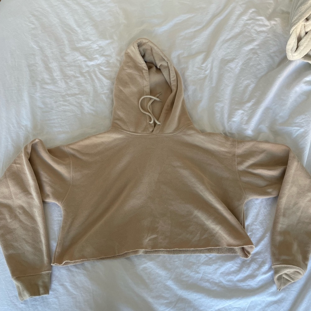 Cropped tan hoodie